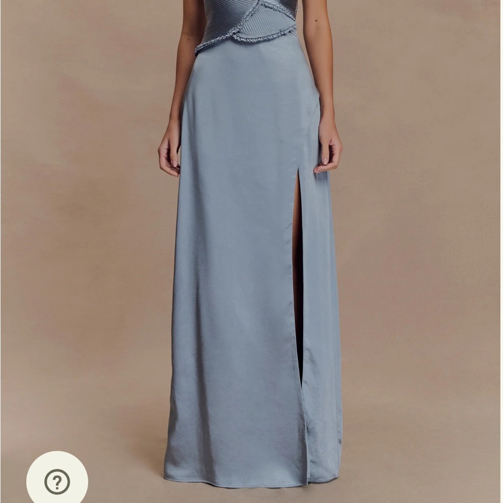 Meshki Satin Maxi Dress With Ruched Petals - Frosted Blue

Regular price $195 - Picture 4 of 4